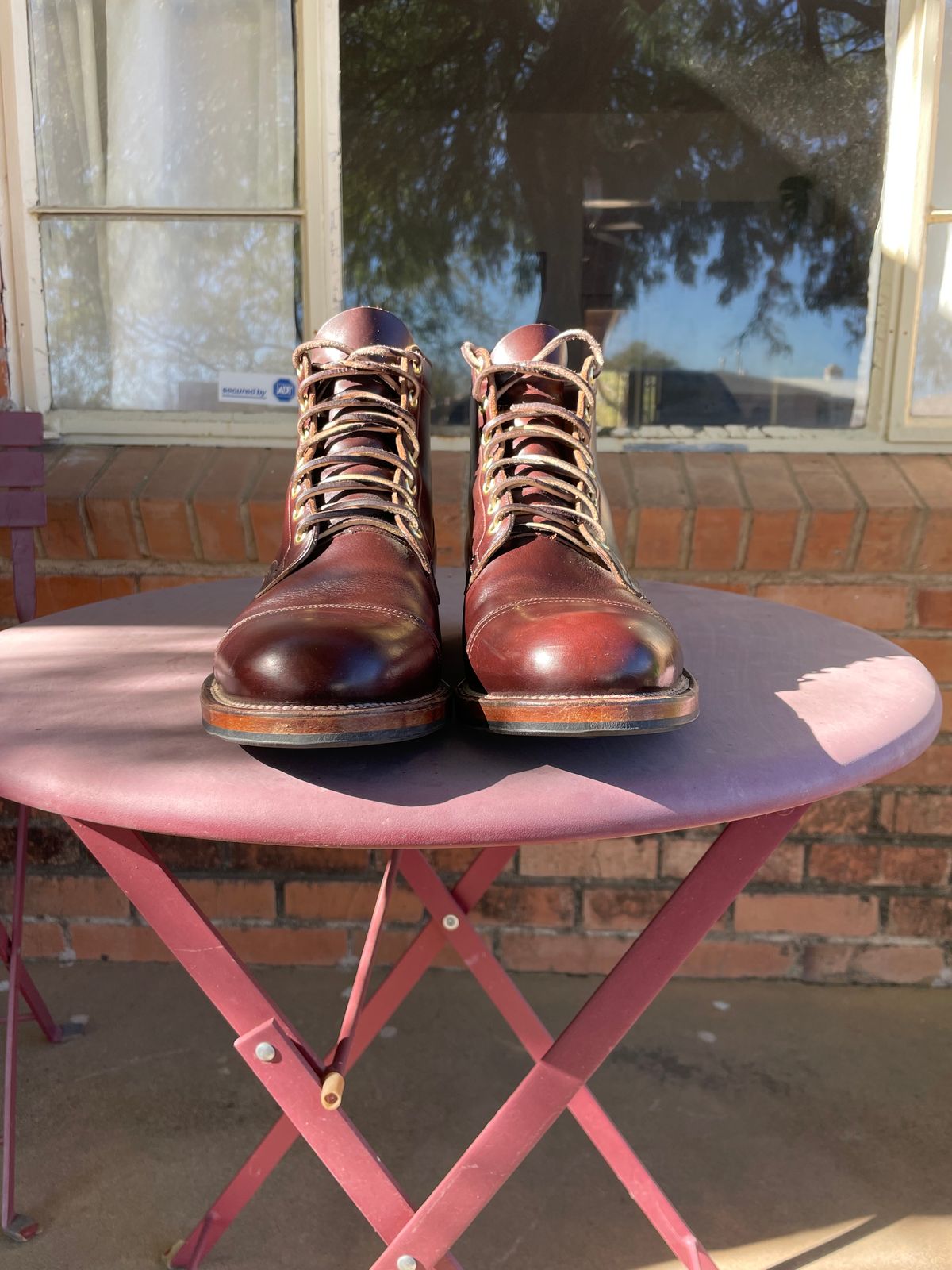 Photo by shakincheese on December 1, 2024 of the Viberg Service Boot in Horween Brown Chromexcel.