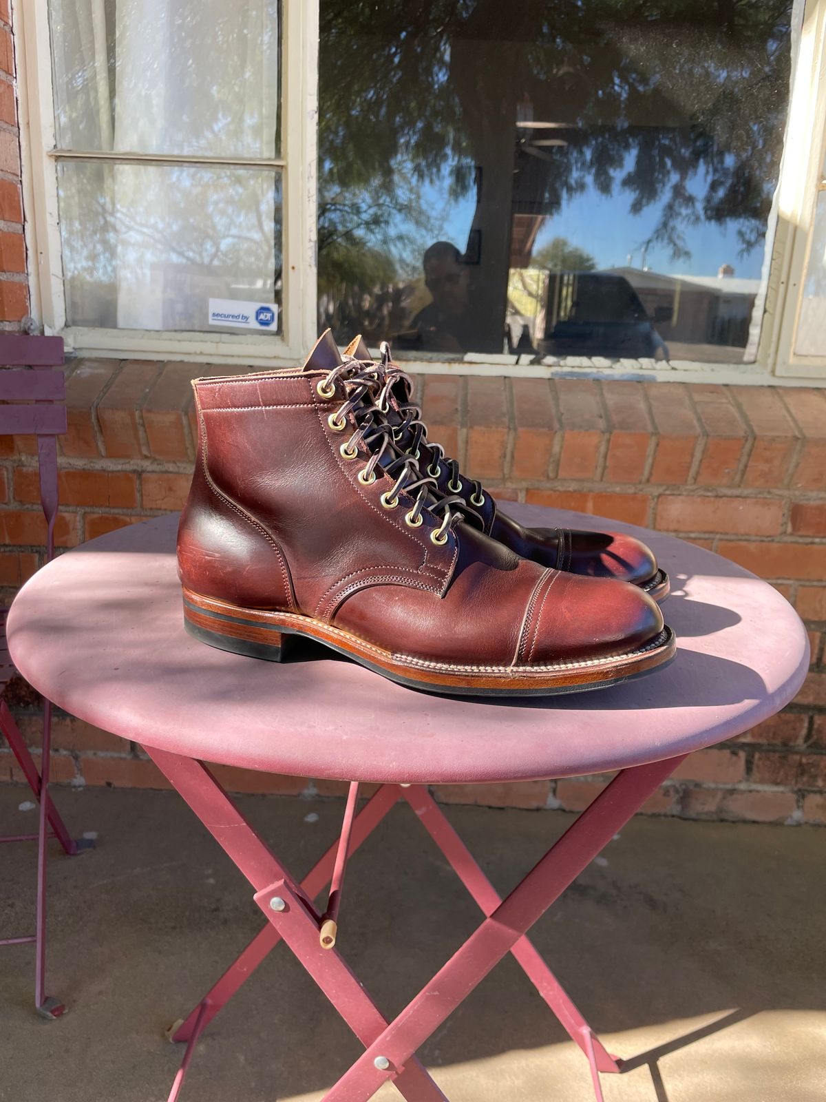 Photo by shakincheese on December 1, 2024 of the Viberg Service Boot in Horween Brown Chromexcel.