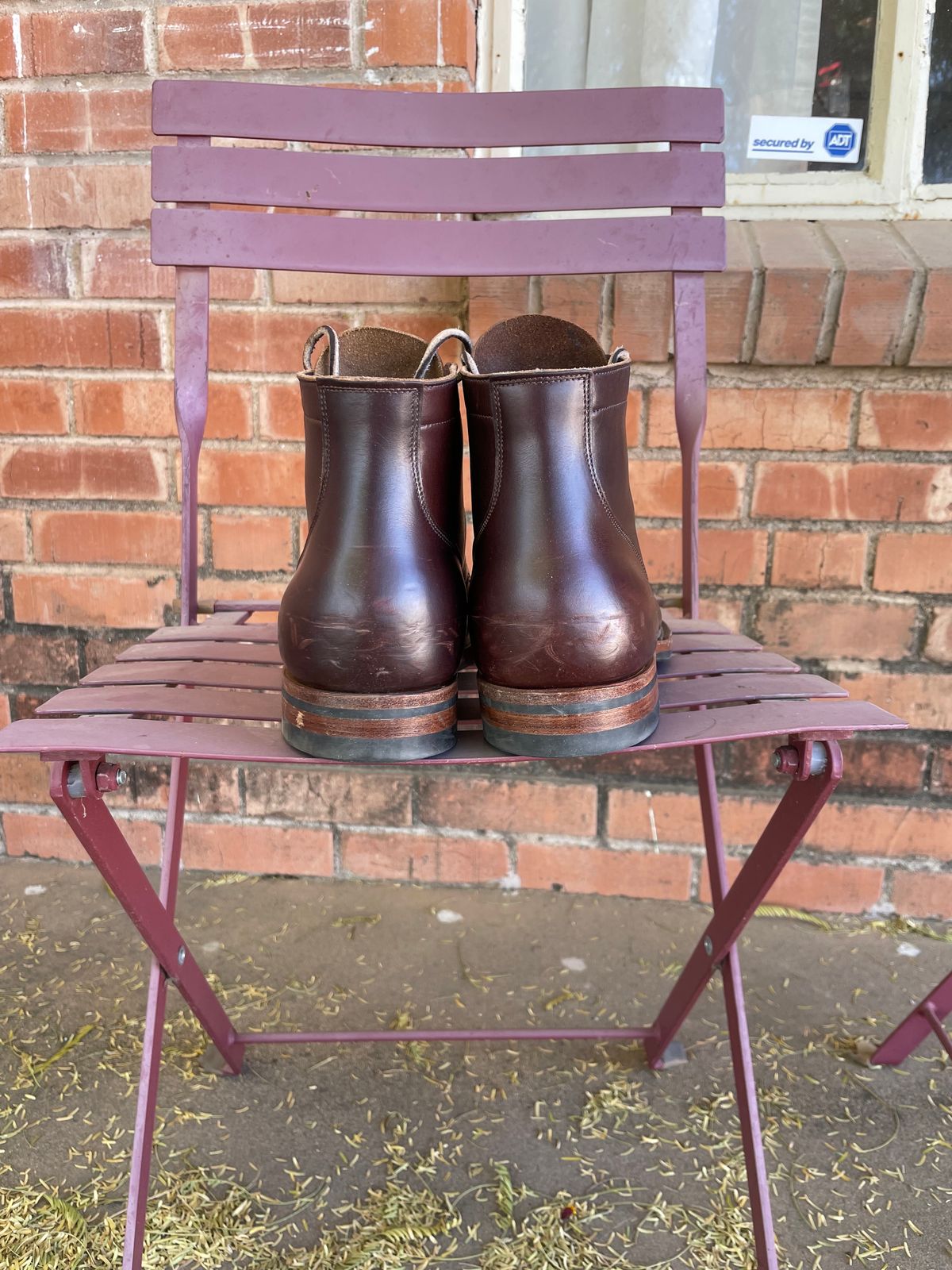 Photo by shakincheese on January 4, 2025 of the Viberg Service Boot in Horween Brown Chromexcel.