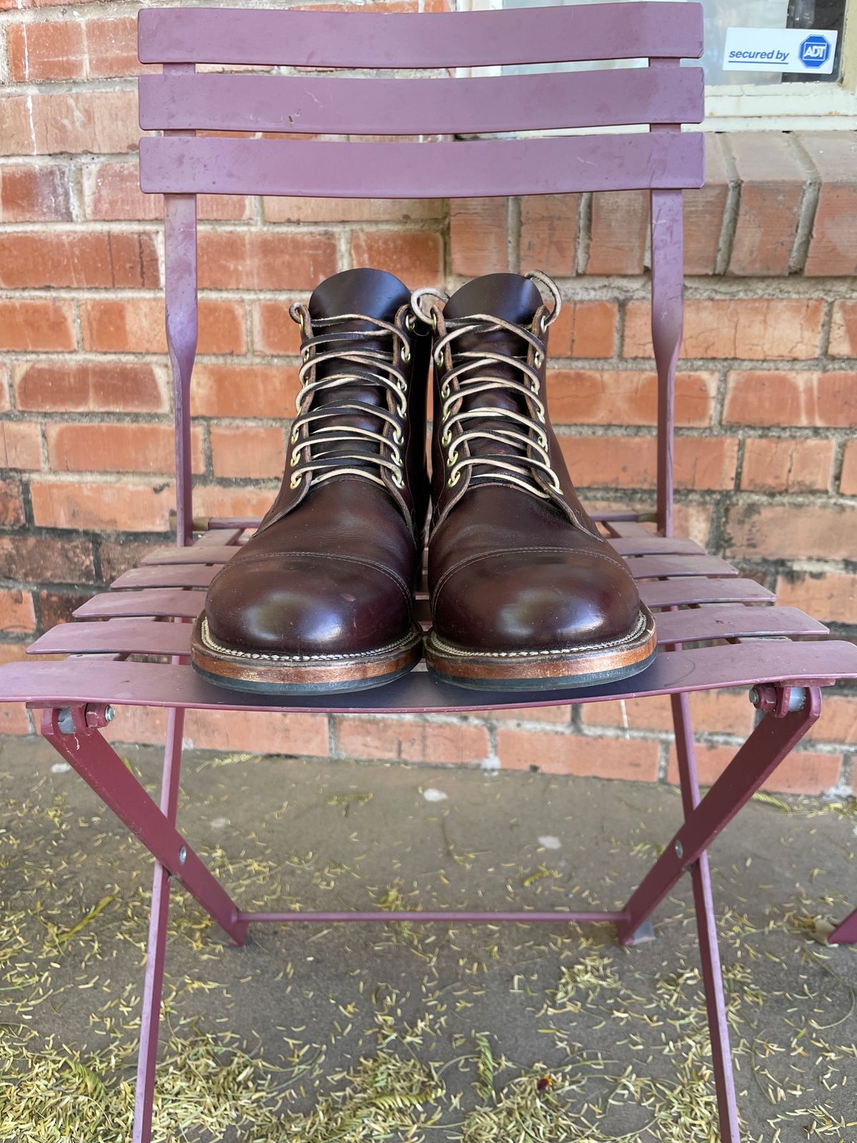 Photo by shakincheese on January 4, 2025 of the Viberg Service Boot in Horween Brown Chromexcel.