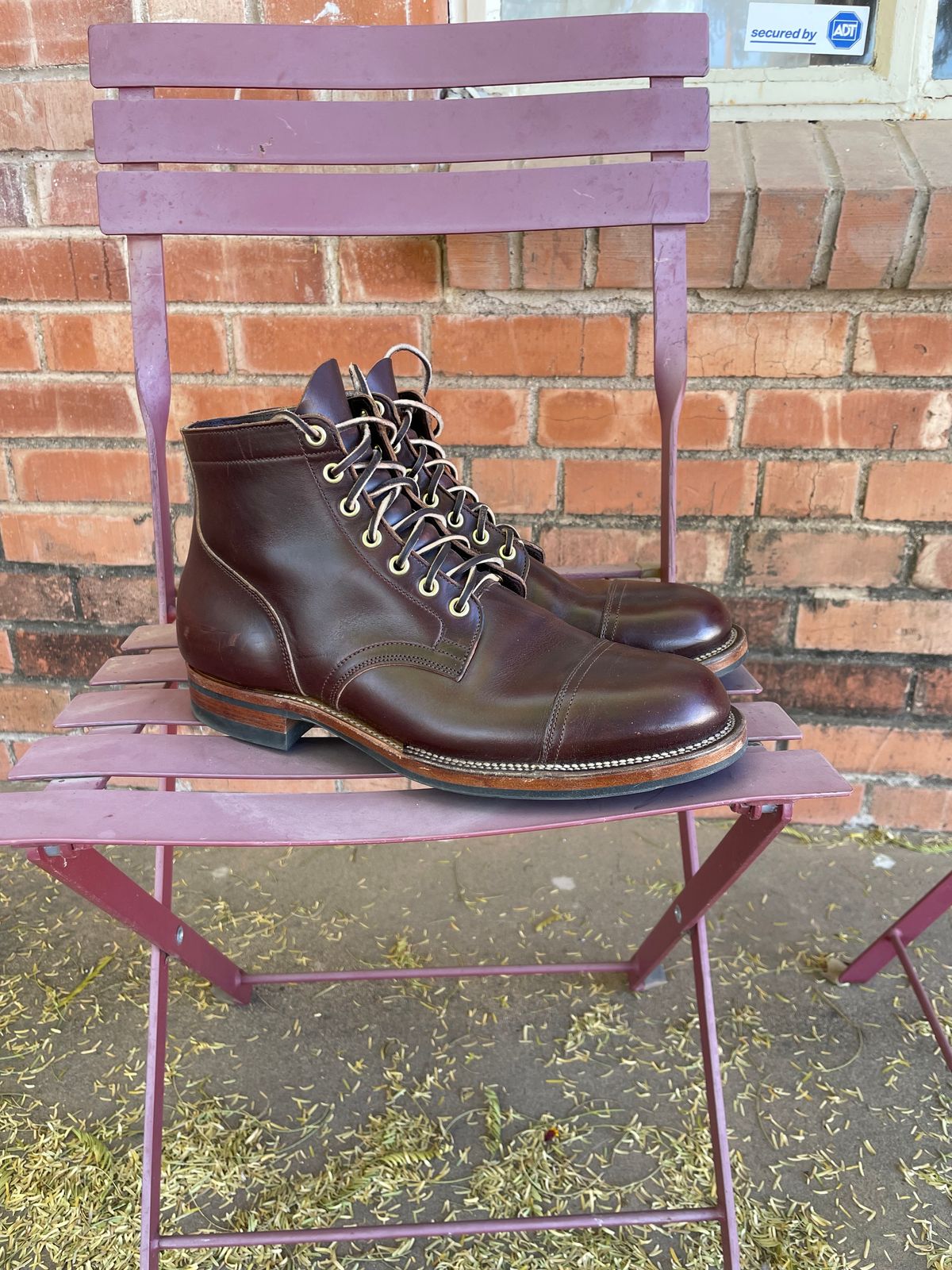 Photo by shakincheese on January 4, 2025 of the Viberg Service Boot in Horween Brown Chromexcel.