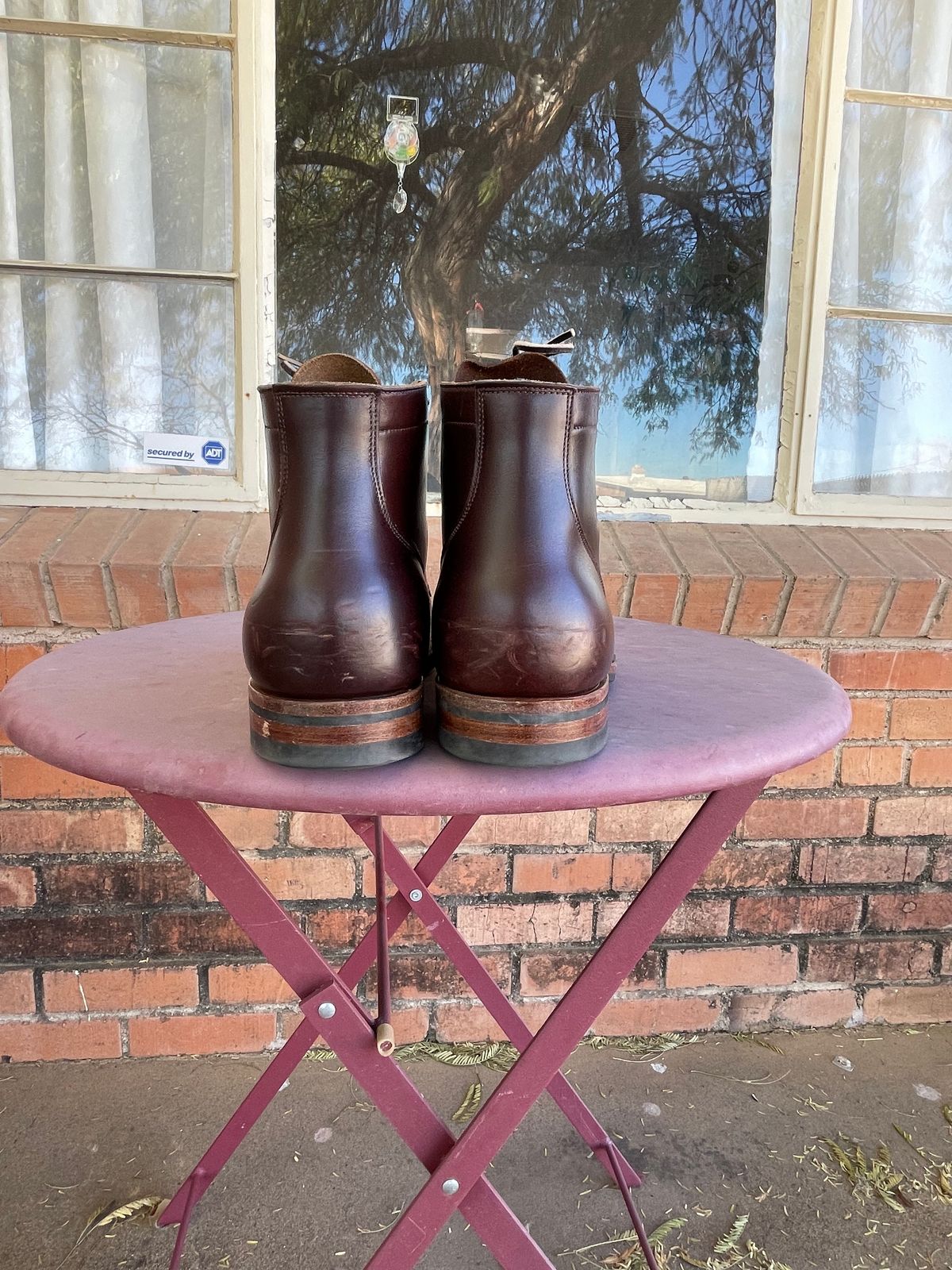 Photo by shakincheese on February 2, 2025 of the Viberg Service Boot in Horween Brown Chromexcel.