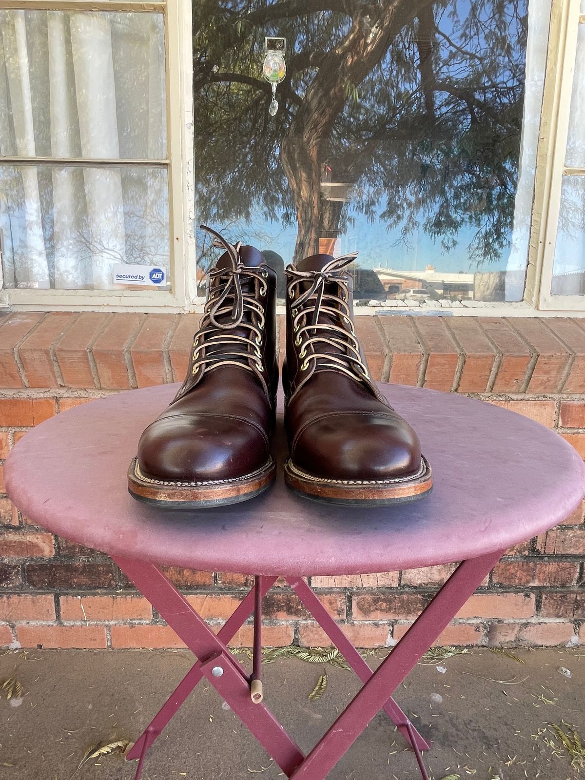 Photo by shakincheese on February 2, 2025 of the Viberg Service Boot in Horween Brown Chromexcel.