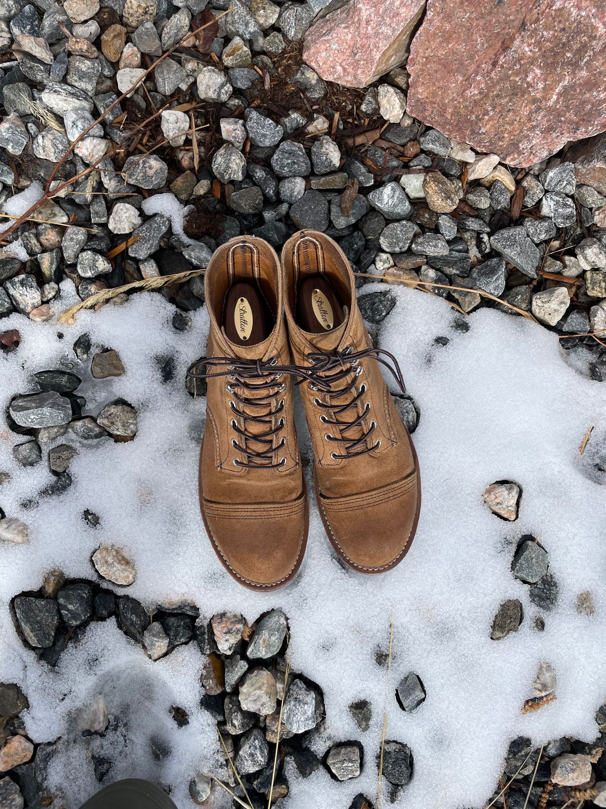 Photo by couchpotato on February 2, 2025 of the Red Wing Iron Ranger in S.B. Foot Hawthorne Muleskinner.