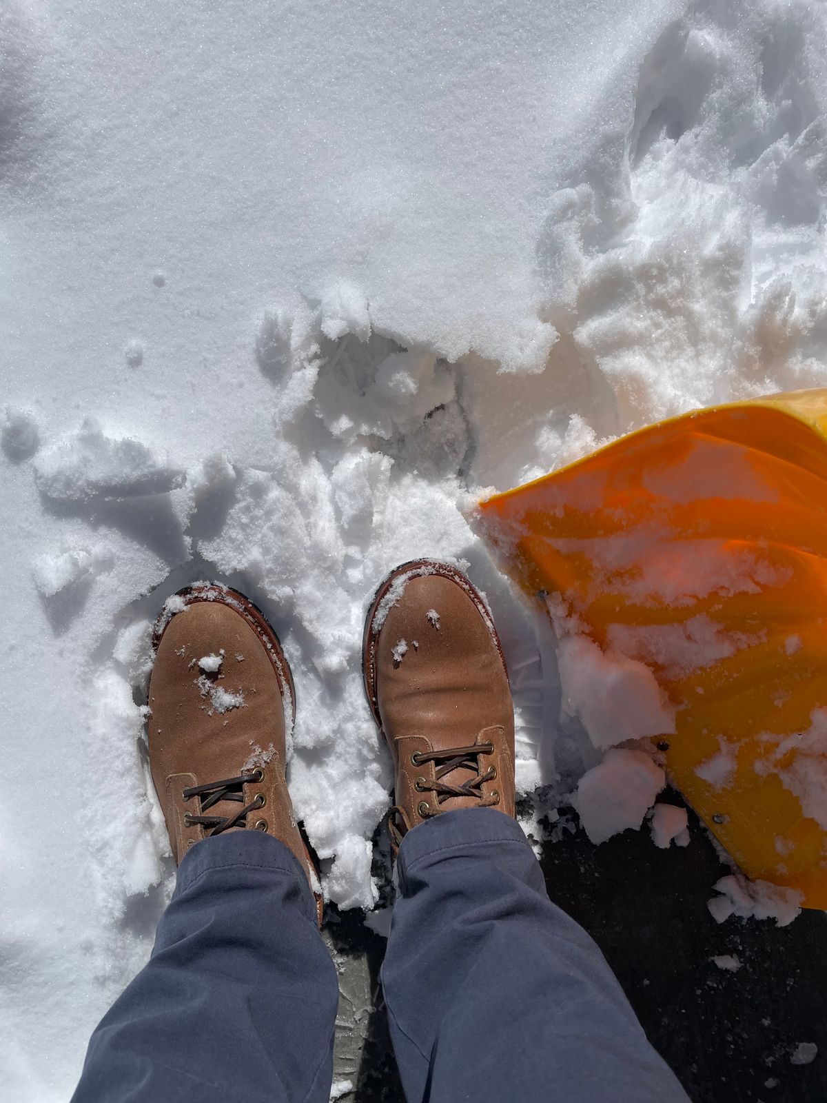 Photo by couchpotato on February 4, 2024 of the Grant Stone Diesel Boot in C.F. Stead Natural Waxy Commander Suede.