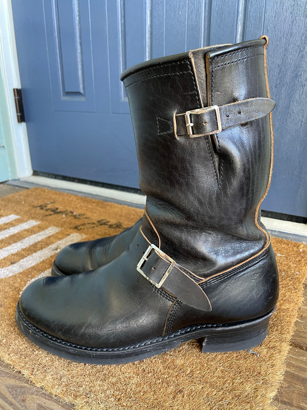 Photo by rickdawg on November 4, 2022 of the John Lofgren Wabash Engineer Boots in Shinki Black Oiled Horsebutt.