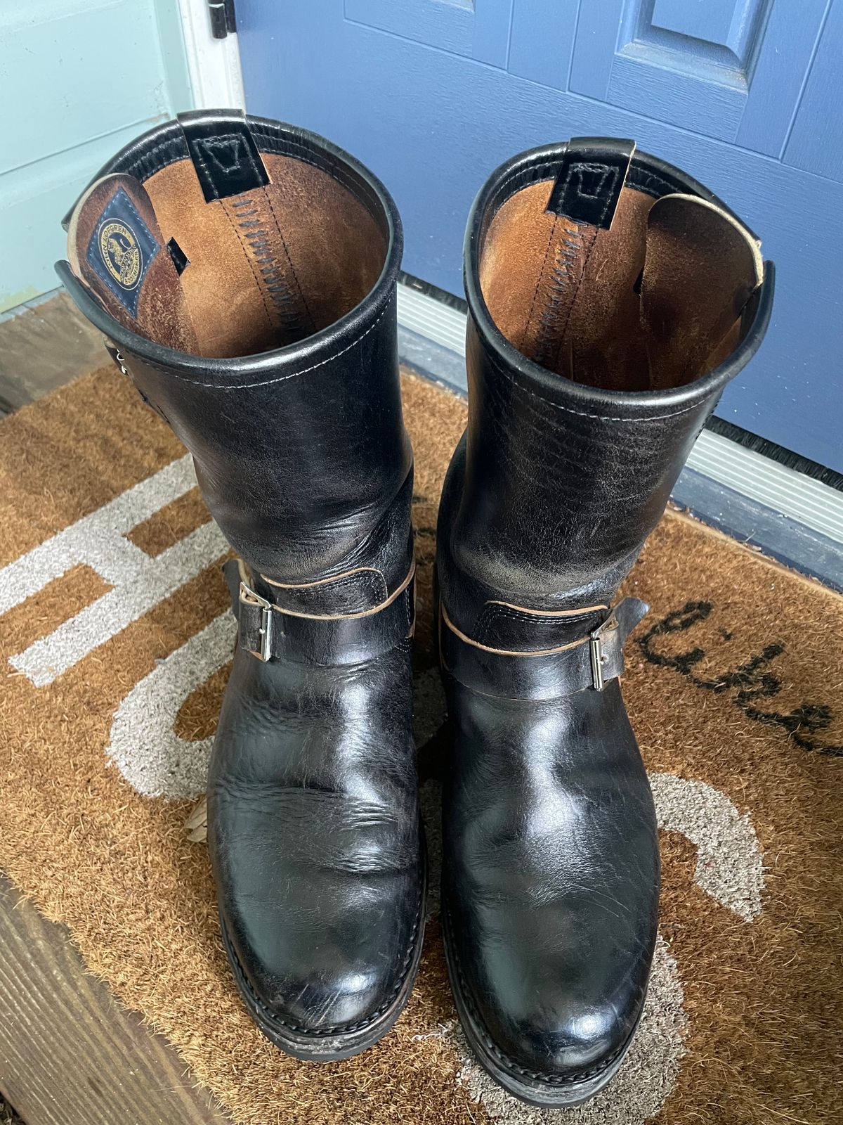 Photo by rickdawg on December 5, 2022 of the John Lofgren Wabash Engineer Boots in Shinki Black Oiled Horsebutt.