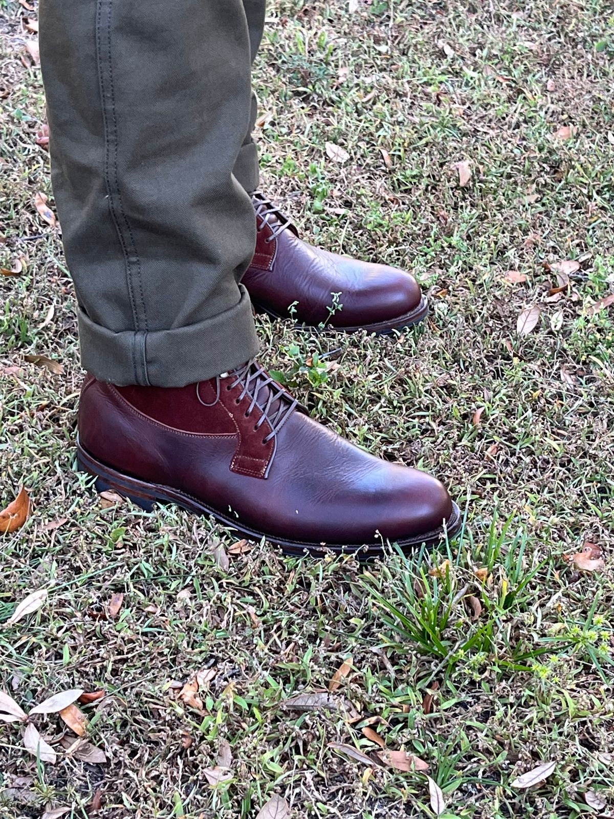 Photo by rickdawg on November 1, 2023 of the Viberg Country Boot in C.F. Stead Polo Brown Classic Oiled Shoulder.