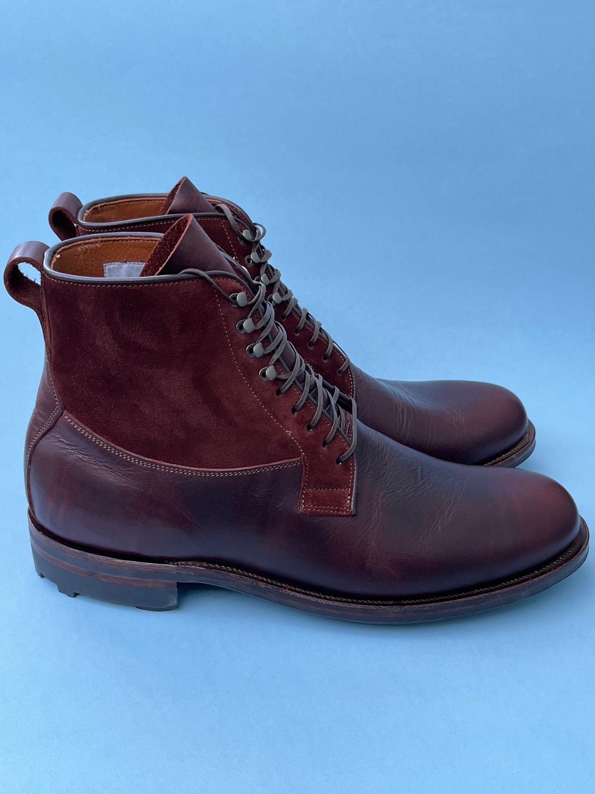 Photo by rickdawg on November 1, 2023 of the Viberg Country Boot in C.F. Stead Polo Brown Classic Oiled Shoulder.