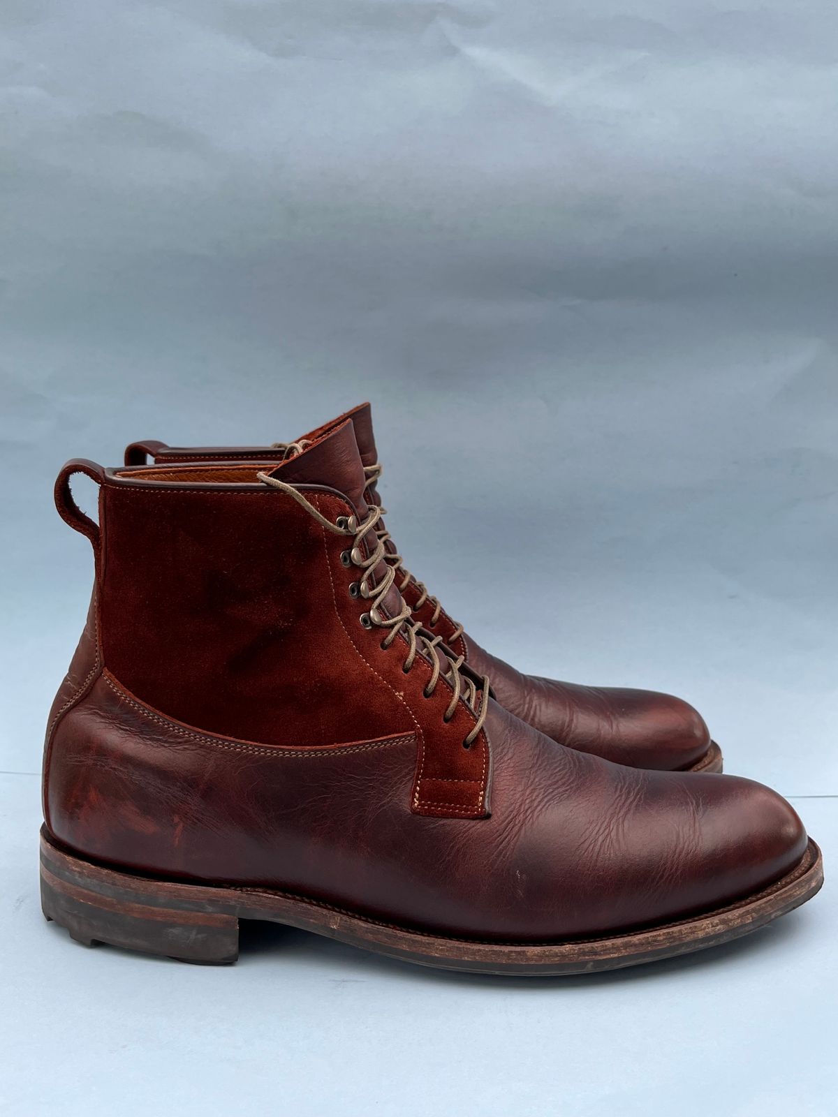 Photo by rickdawg on December 5, 2023 of the Viberg Country Boot in C.F. Stead Polo Brown Classic Oiled Shoulder.