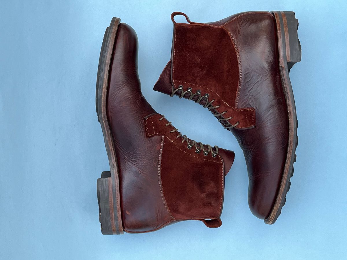 Photo by rickdawg on January 2, 2024 of the Viberg Country Boot in C.F. Stead Polo Brown Classic Oiled Shoulder.