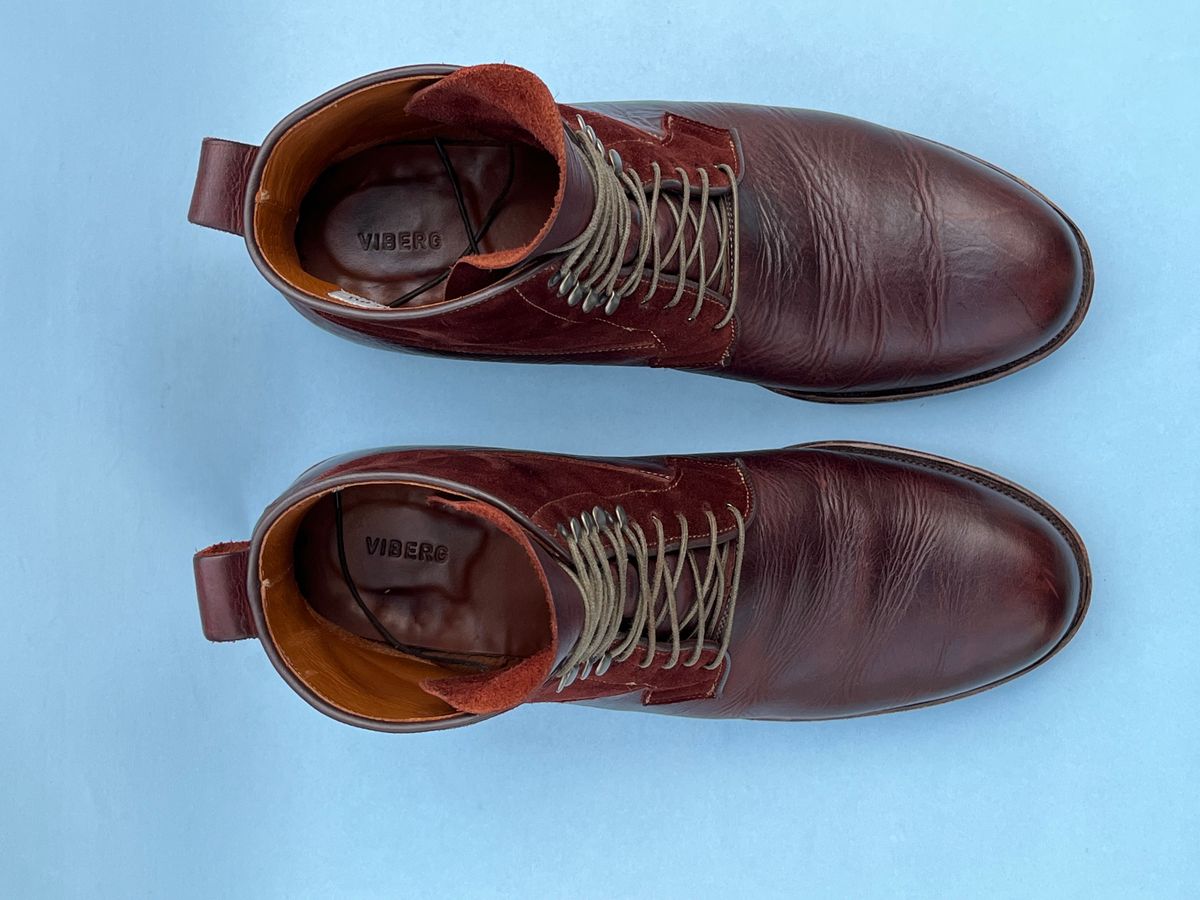 Photo by rickdawg on January 2, 2024 of the Viberg Country Boot in C.F. Stead Polo Brown Classic Oiled Shoulder.