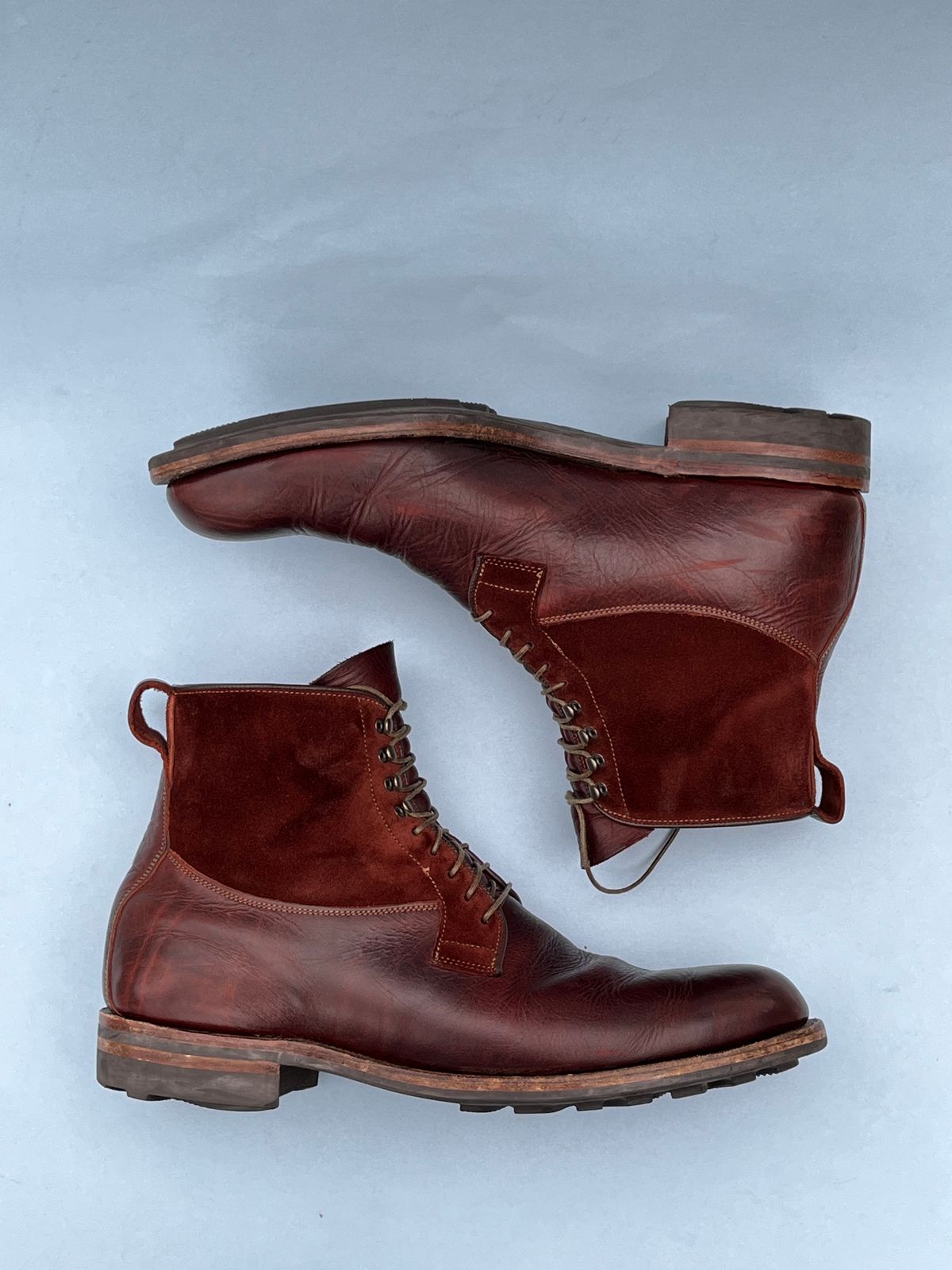 Photo by rickdawg on March 5, 2024 of the Viberg Country Boot in C.F. Stead Polo Brown Classic Oiled Shoulder.