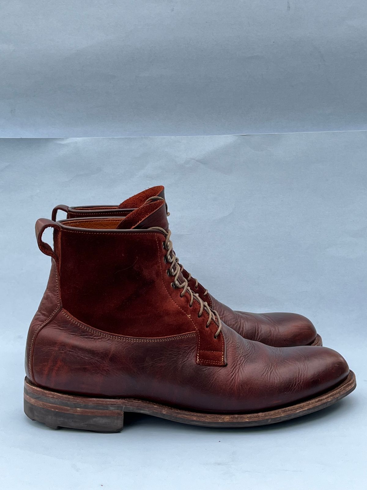 Photo by rickdawg on March 5, 2024 of the Viberg Country Boot in C.F. Stead Polo Brown Classic Oiled Shoulder.