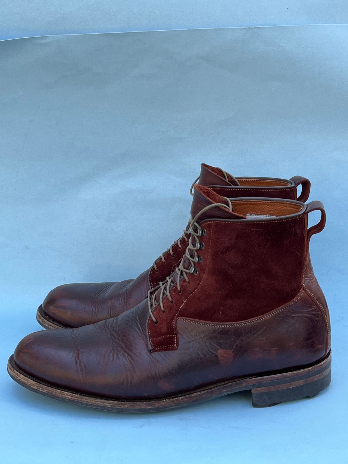 Photo by rickdawg on April 5, 2024 of the Viberg Country Boot in C.F. Stead Polo Brown Classic Oiled Shoulder.