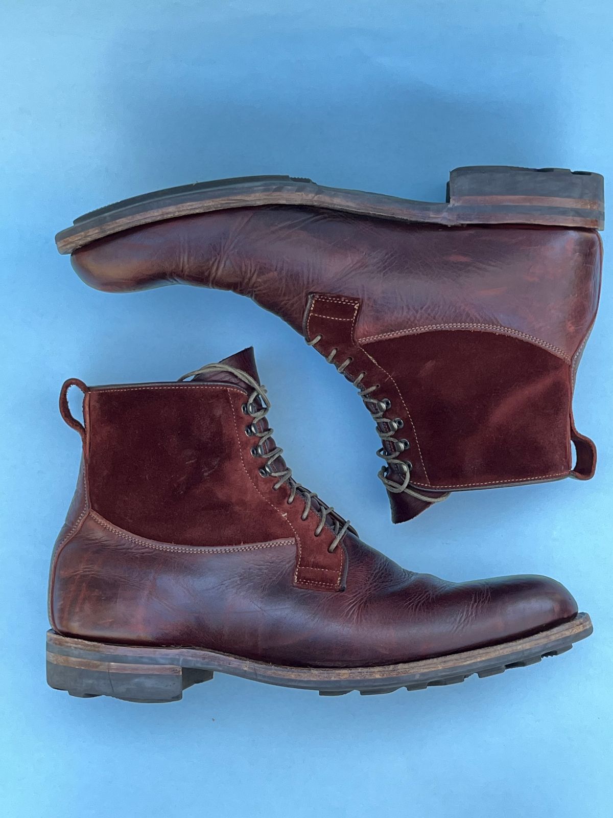 Photo by rickdawg on April 5, 2024 of the Viberg Country Boot in C.F. Stead Polo Brown Classic Oiled Shoulder.