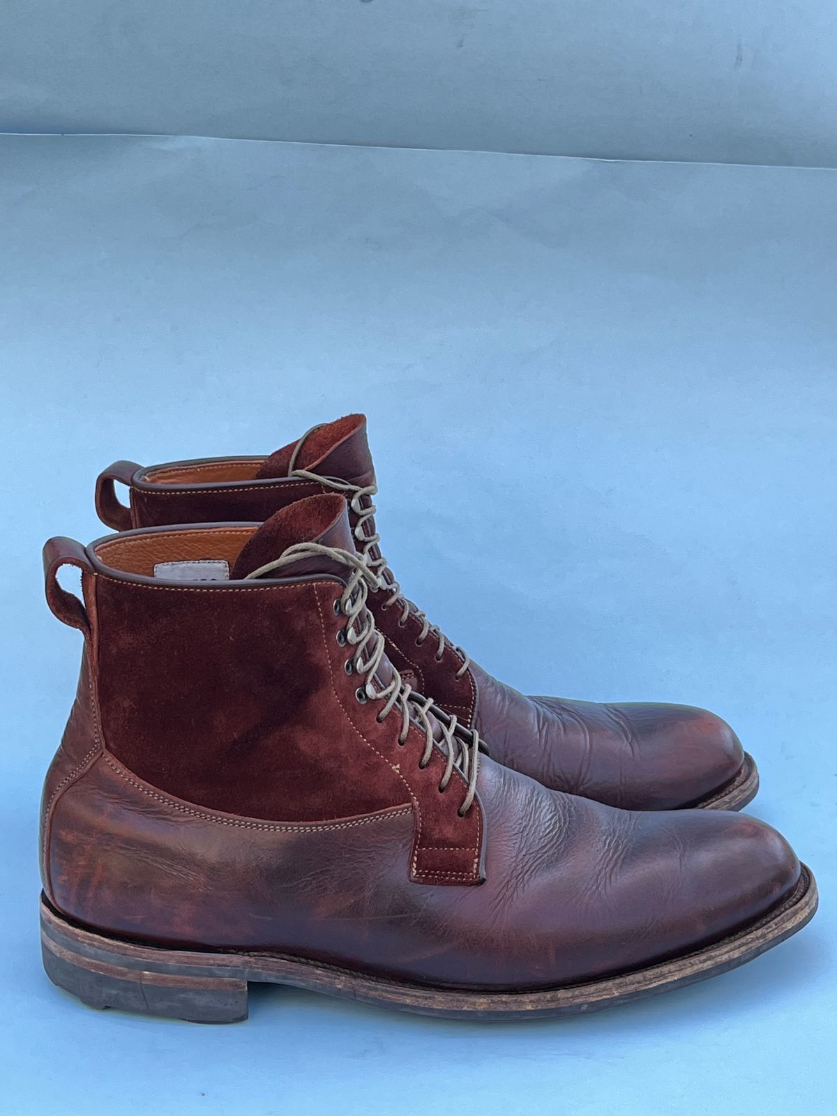 Photo by rickdawg on April 5, 2024 of the Viberg Country Boot in C.F. Stead Polo Brown Classic Oiled Shoulder.