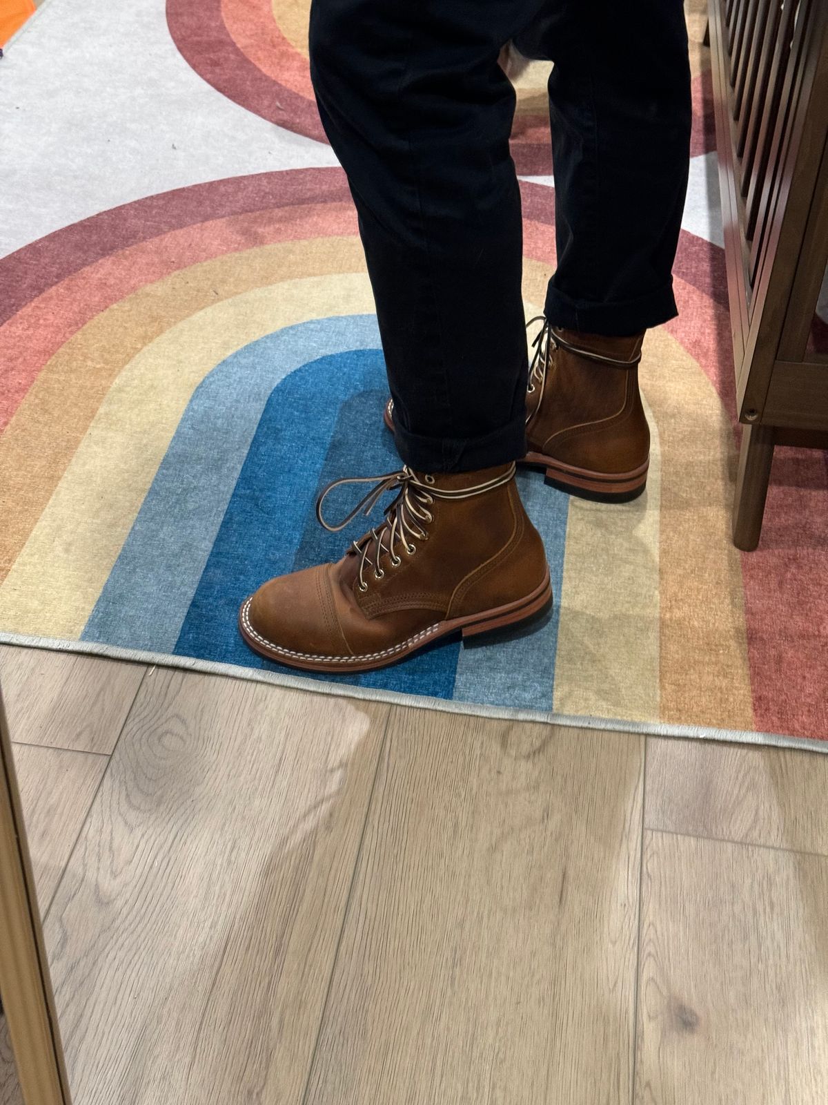 Photo by ham_boy00 on October 18, 2024 of the Nicks Americana in Horween Orange Predator.
