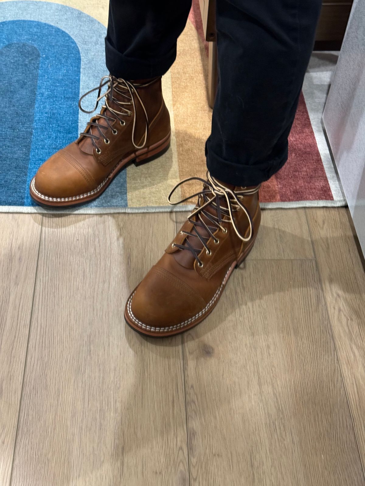 Photo by ham_boy00 on October 18, 2024 of the Nicks Americana in Horween Orange Predator.