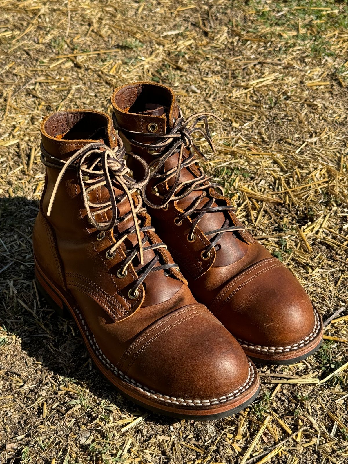Photo by ham_boy00 on November 3, 2024 of the Nicks Americana in Horween Orange Predator.