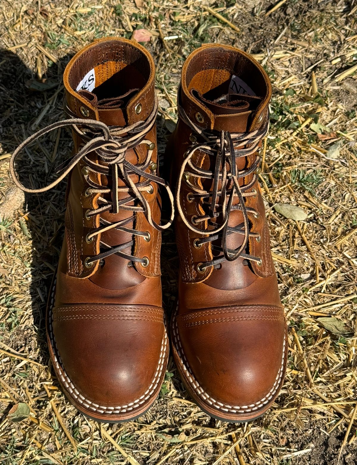 Photo by ham_boy00 on November 10, 2024 of the Nicks Americana in Horween Orange Predator.