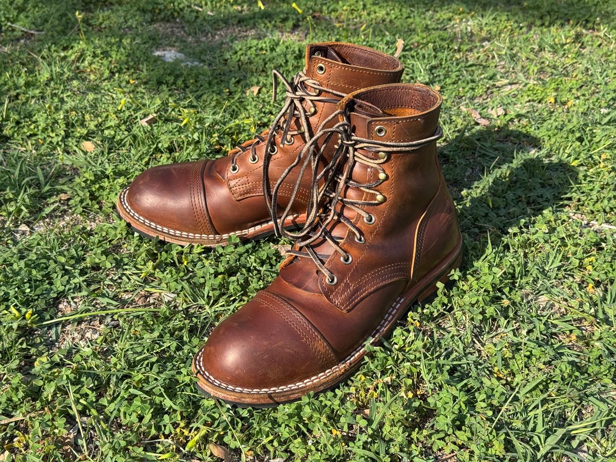 Photo by ham_boy00 on March 22, 2025 of the Nicks Americana in Horween Orange Predator.