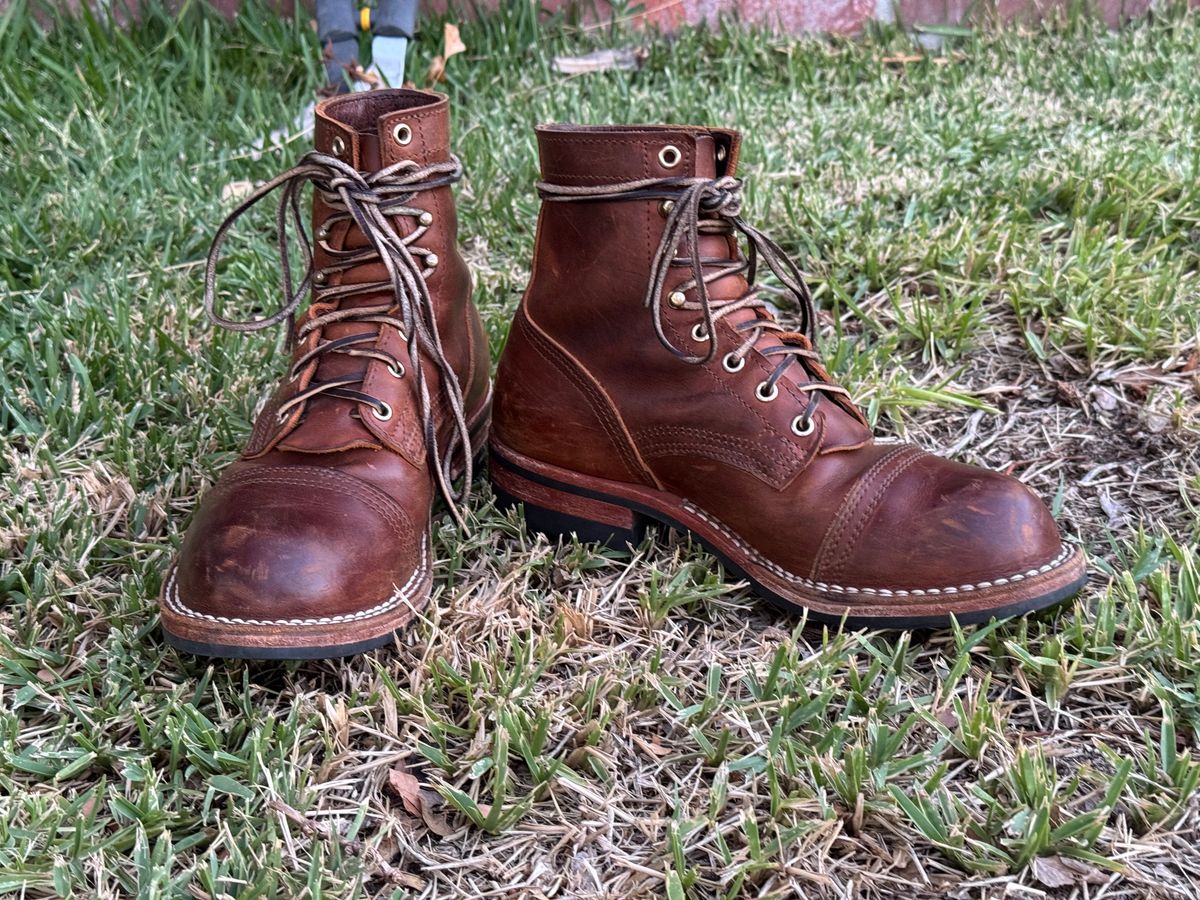 Photo by ham_boy00 on July 7, 2025 of the Nicks Americana in Horween Orange Predator.