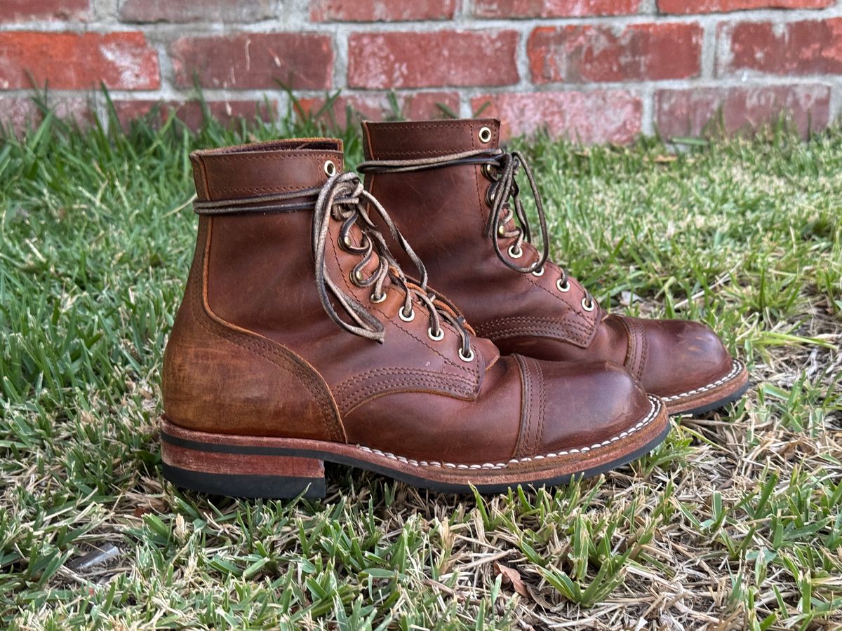 Photo by ham_boy00 on July 7, 2025 of the Nicks Americana in Horween Orange Predator.