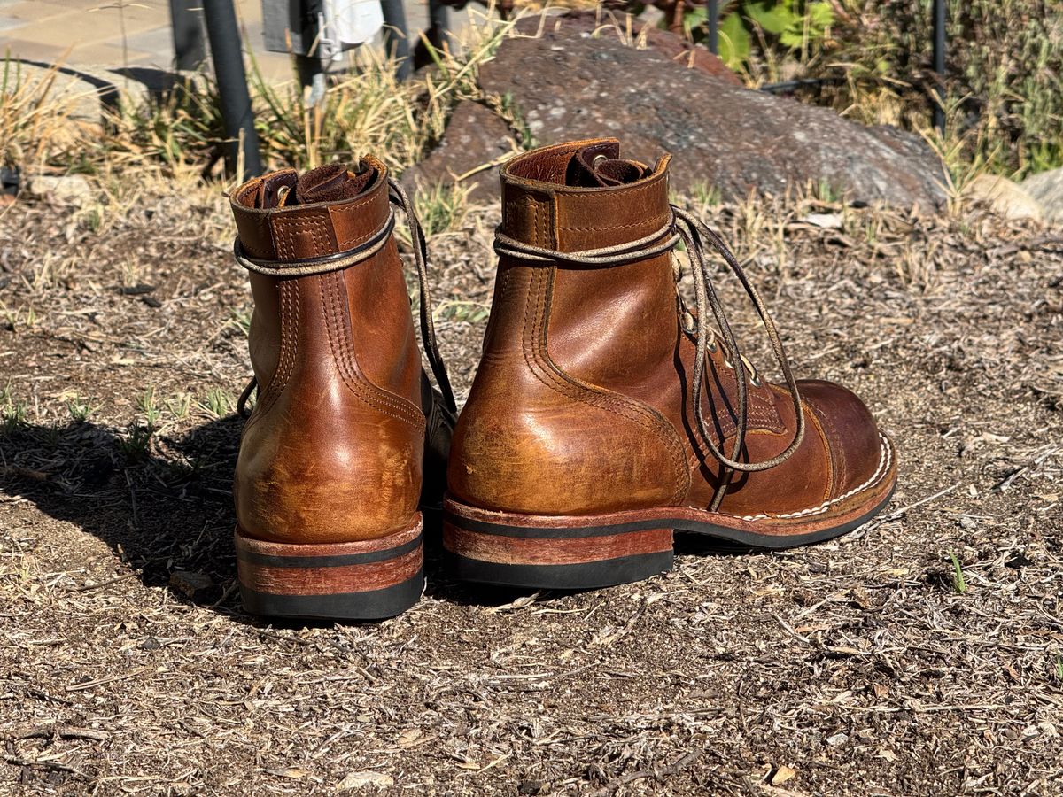 Photo by ham_boy00 on October 12, 2025 of the Nicks Americana in Horween Orange Predator.