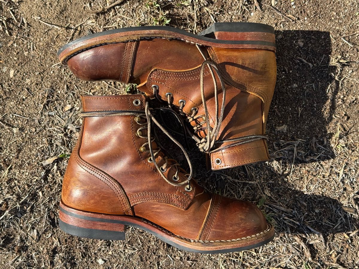 Photo by ham_boy00 on October 12, 2025 of the Nicks Americana in Horween Orange Predator.
