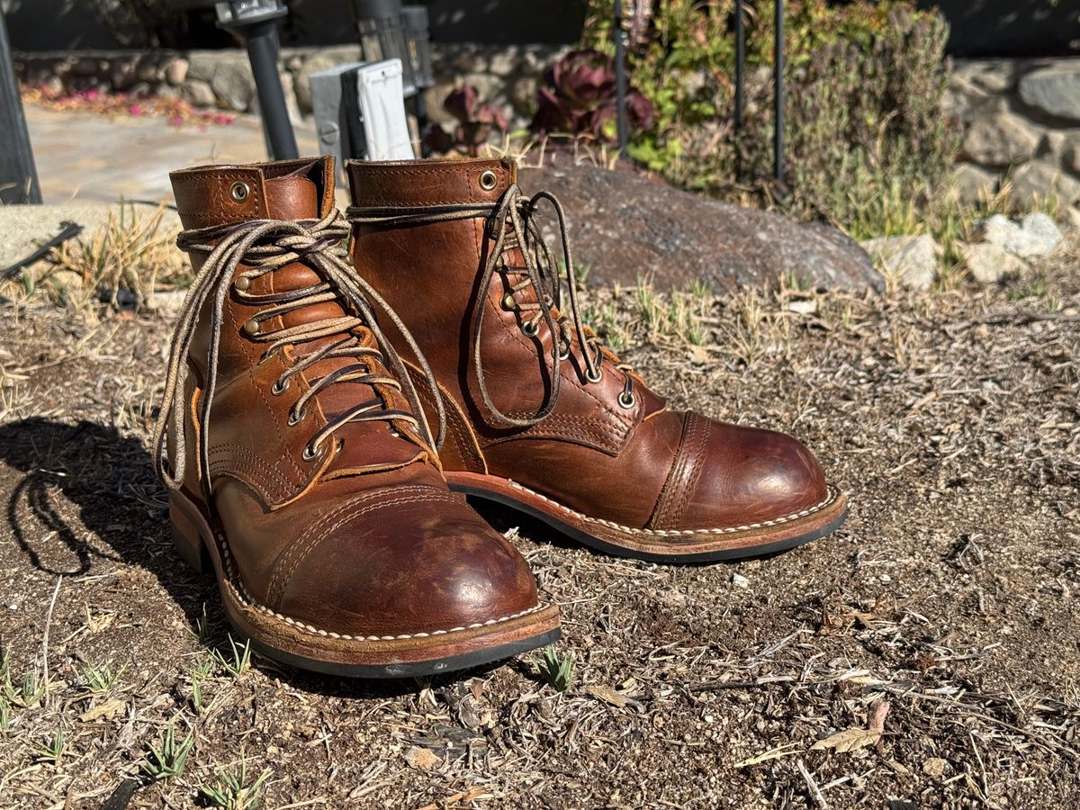 Photo by ham_boy00 on October 12, 2025 of the Nicks Americana in Horween Orange Predator.