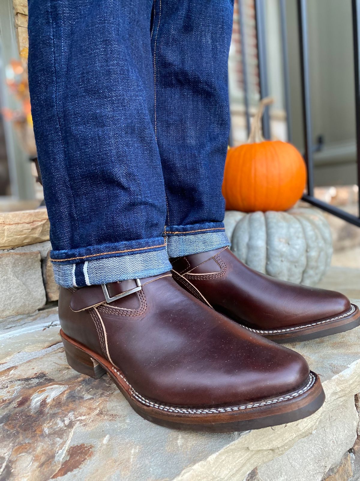 Photo by nathanjcreel on November 1, 2023 of the Wesco Boss Engineer Boot in Horween Brown Chromexcel.