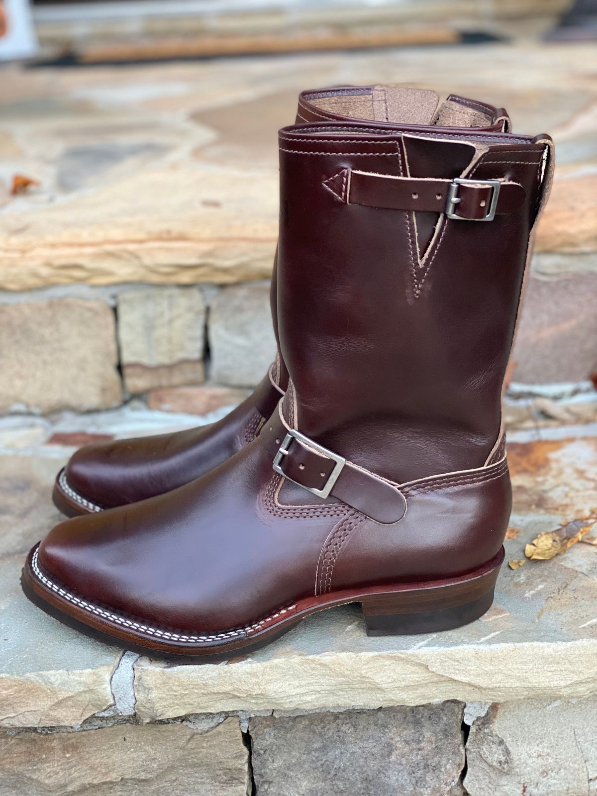 Photo by nathanjcreel on November 1, 2023 of the Wesco Boss Engineer Boot in Horween Brown Chromexcel.