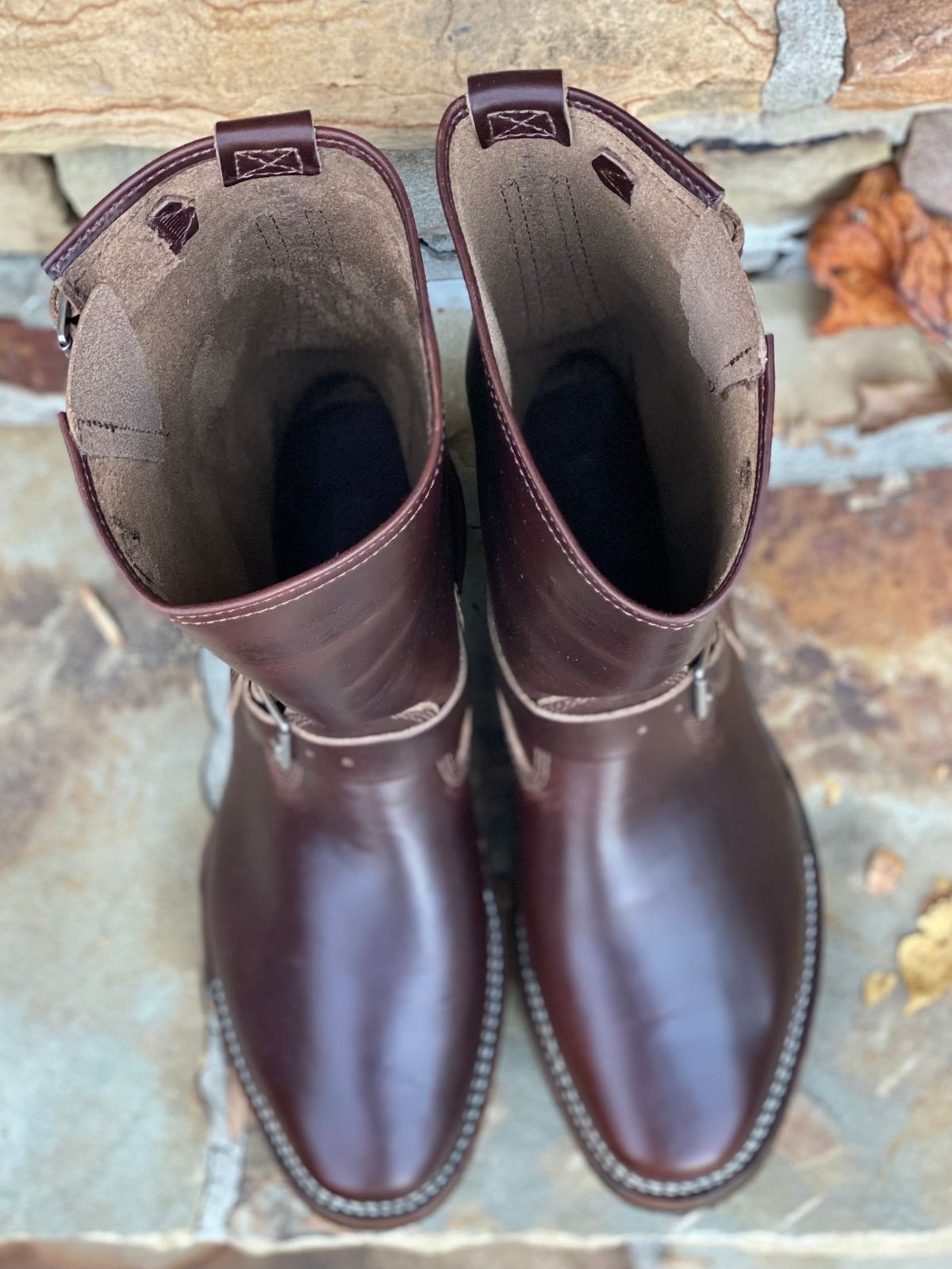 Photo by nathanjcreel on November 1, 2023 of the Wesco Boss Engineer Boot in Horween Brown Chromexcel.