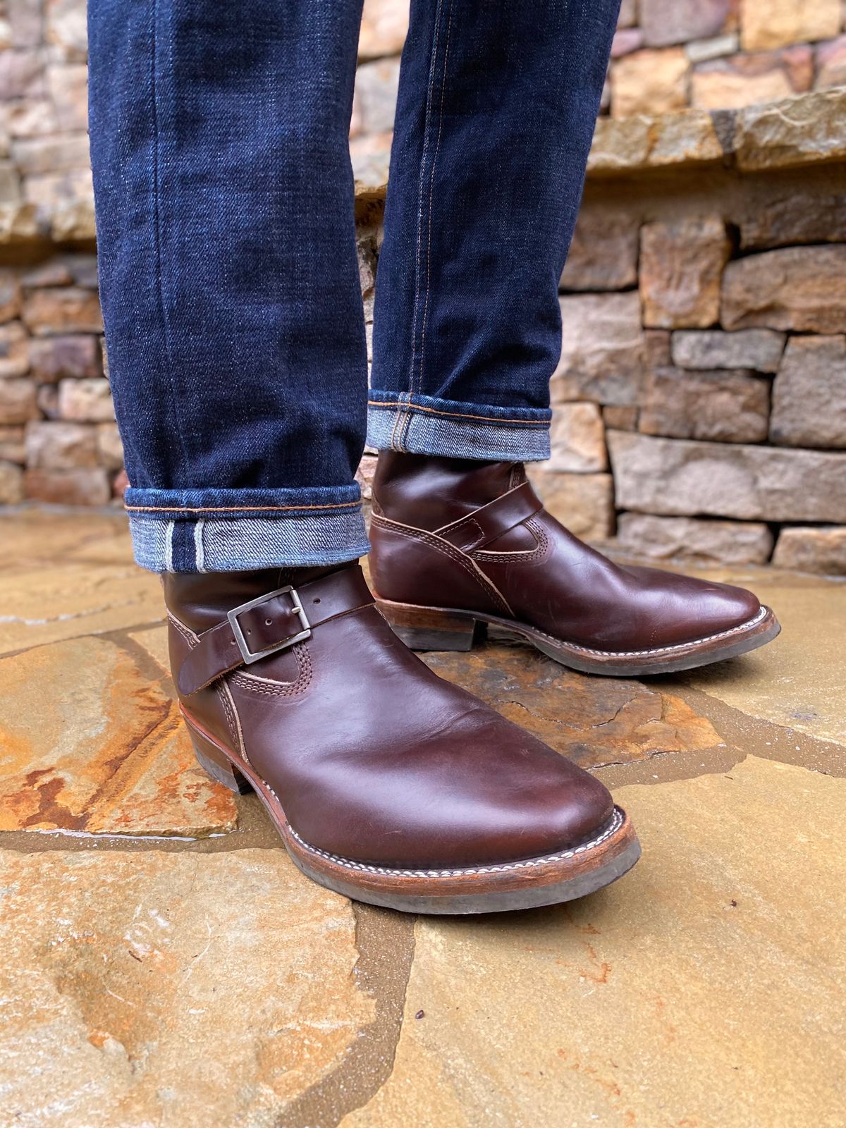 Photo by nathanjcreel on December 1, 2023 of the Wesco Boss Engineer Boot in Horween Brown Chromexcel.
