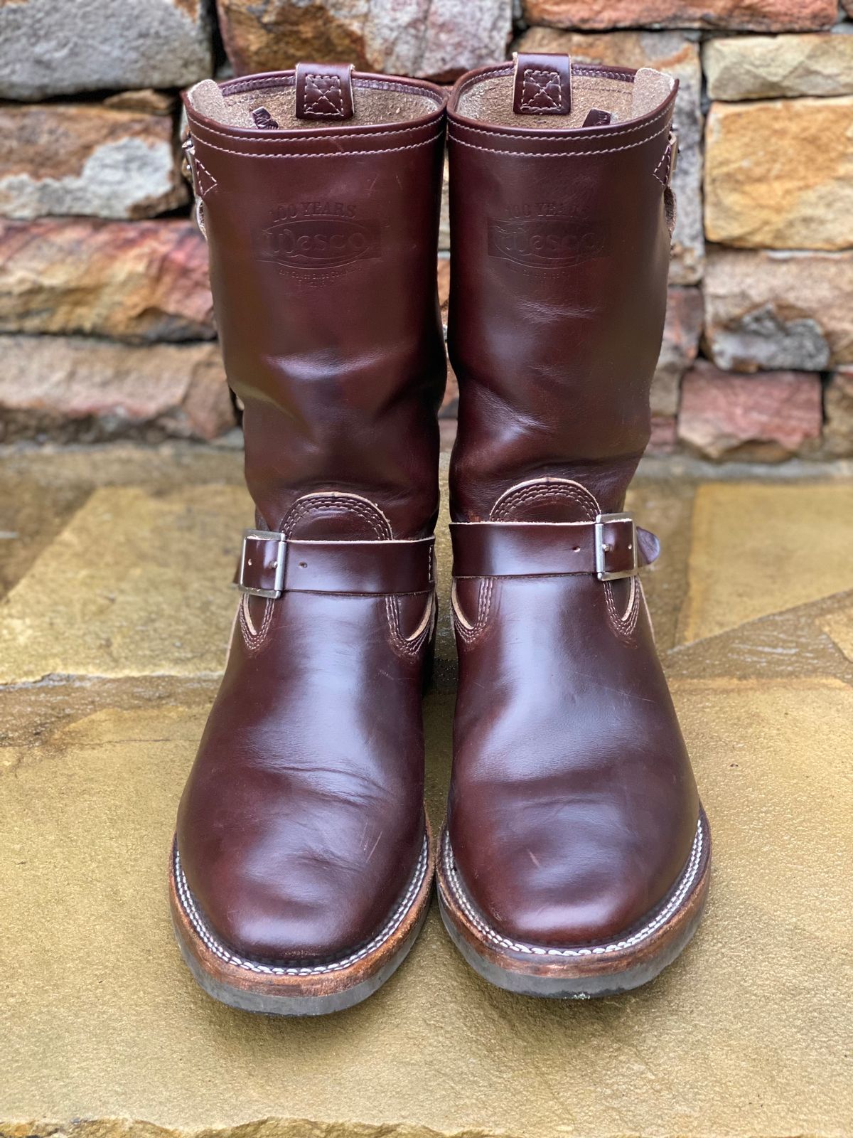 Photo by nathanjcreel on December 1, 2023 of the Wesco Boss Engineer Boot in Horween Brown Chromexcel.