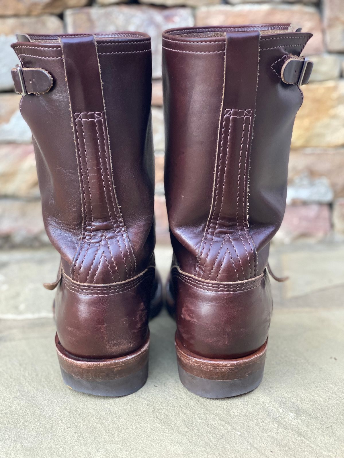 Photo by nathanjcreel on February 2, 2024 of the Wesco Boss Engineer Boot in Horween Brown Chromexcel.