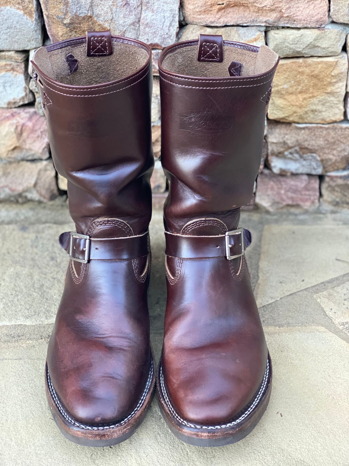 Photo by nathanjcreel on February 2, 2024 of the Wesco Boss Engineer Boot in Horween Brown Chromexcel.