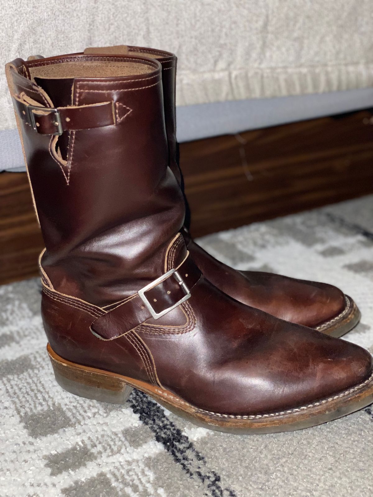 Photo by nathanjcreel on February 2, 2024 of the Wesco Boss Engineer Boot in Horween Brown Chromexcel.