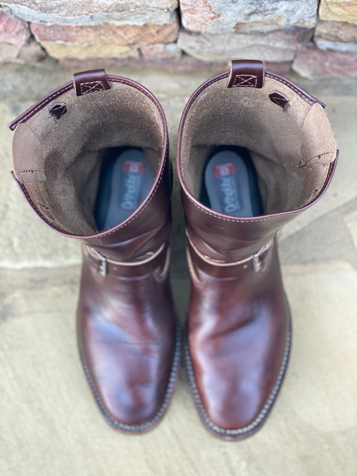 Photo by nathanjcreel on February 2, 2024 of the Wesco Boss Engineer Boot in Horween Brown Chromexcel.