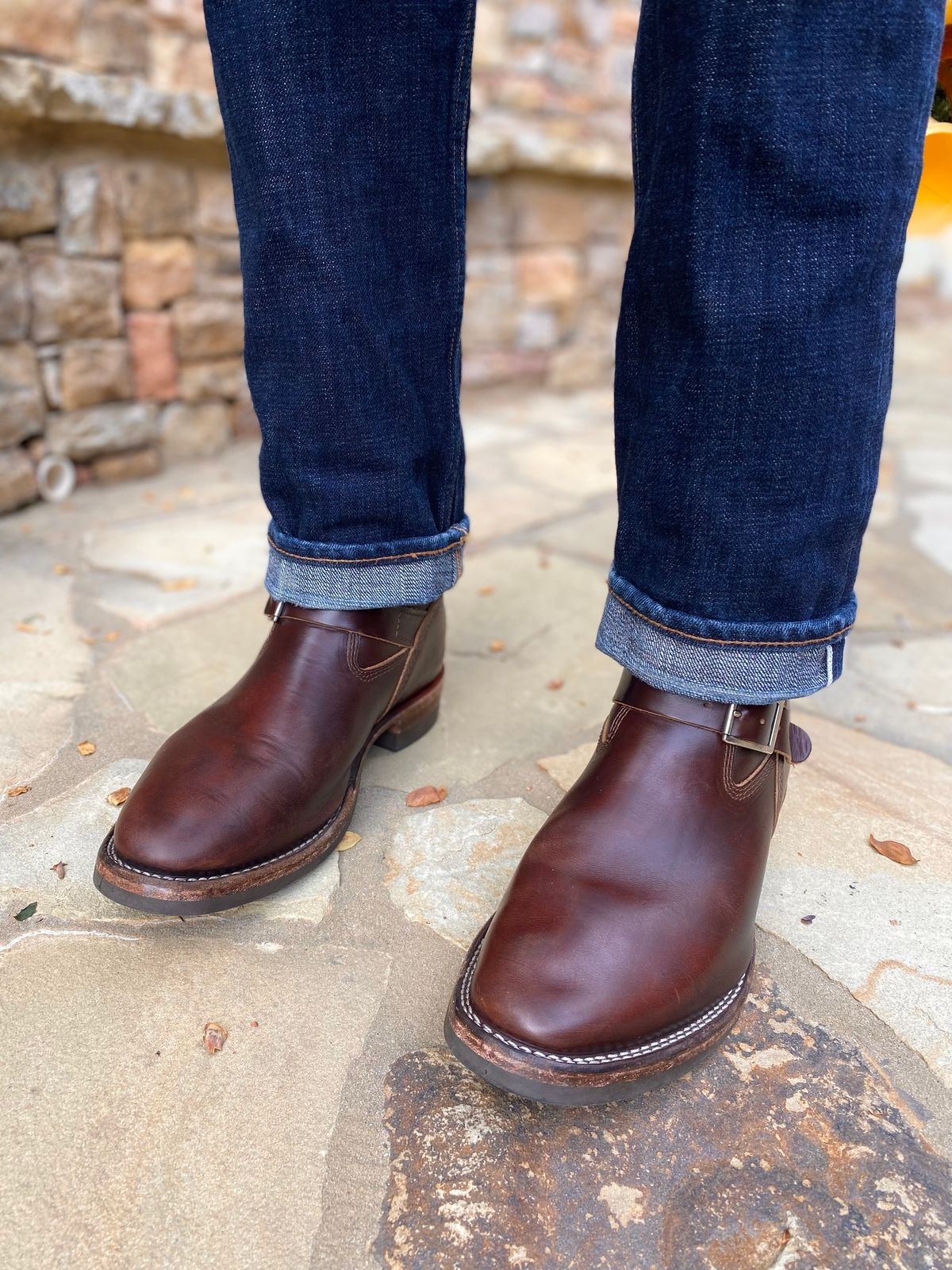 Photo by nathanjcreel on April 1, 2024 of the Wesco Boss Engineer Boot in Horween Brown Chromexcel.