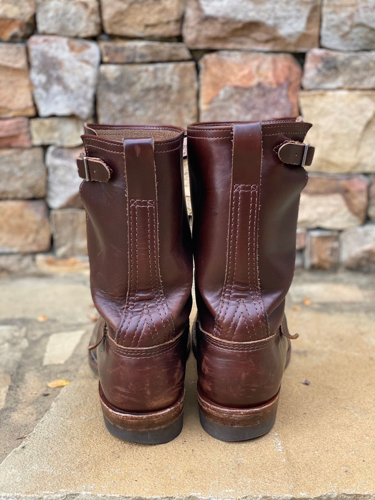 Photo by nathanjcreel on April 1, 2024 of the Wesco Boss Engineer Boot in Horween Brown Chromexcel.