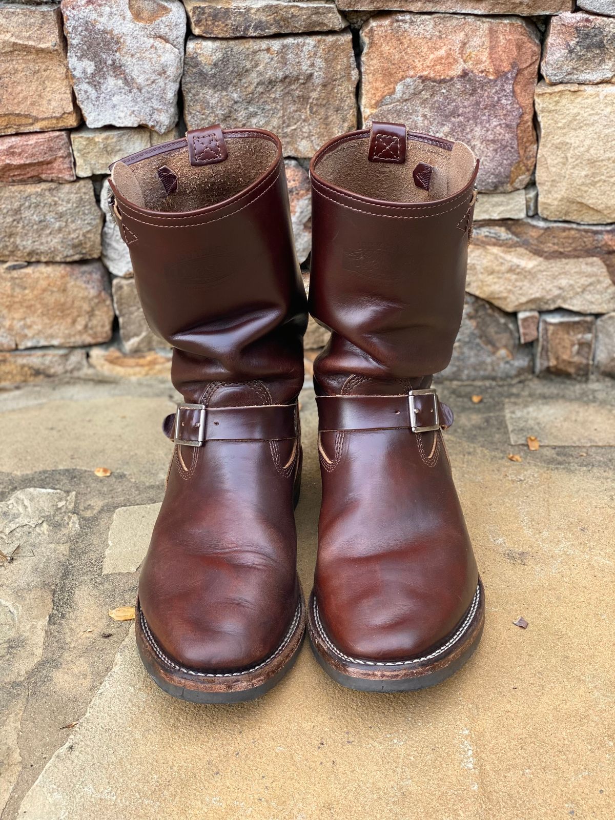 Photo by nathanjcreel on April 1, 2024 of the Wesco Boss Engineer Boot in Horween Brown Chromexcel.