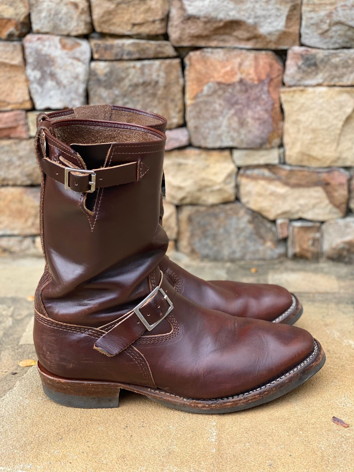 Photo by nathanjcreel on April 1, 2024 of the Wesco Boss Engineer Boot in Horween Brown Chromexcel.