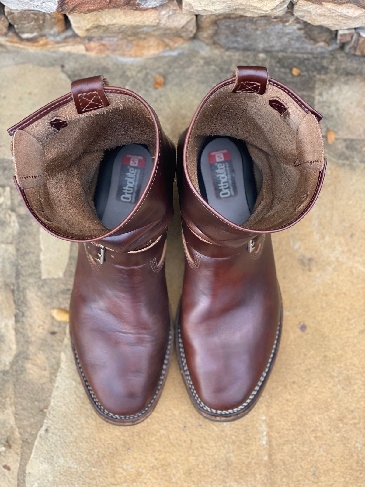 Photo by nathanjcreel on April 1, 2024 of the Wesco Boss Engineer Boot in Horween Brown Chromexcel.
