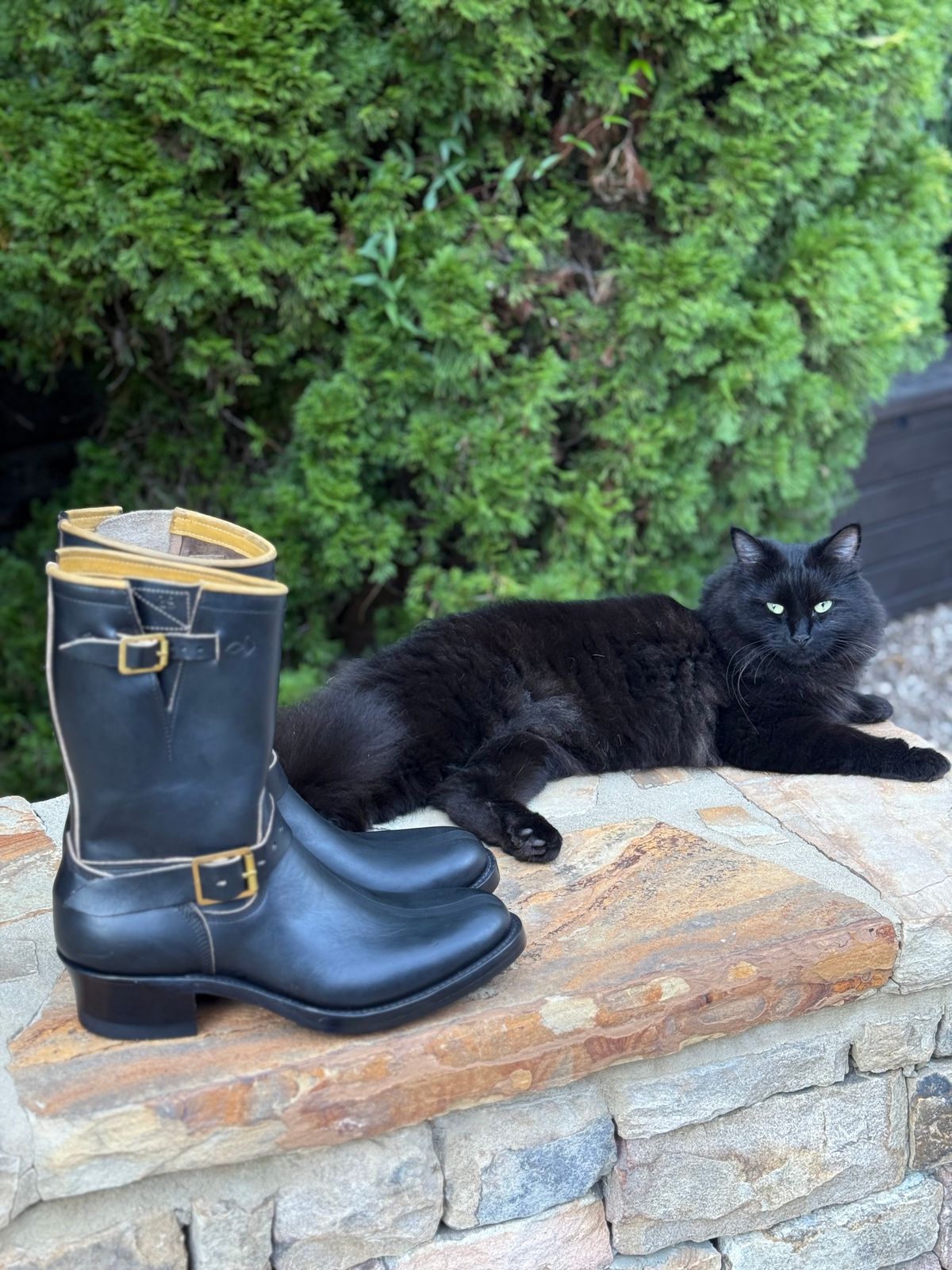 Photo by nathanjcreel on October 1, 2025 of the Role Club Engineer Boots in Horween Black Chromexcel Horsehide.