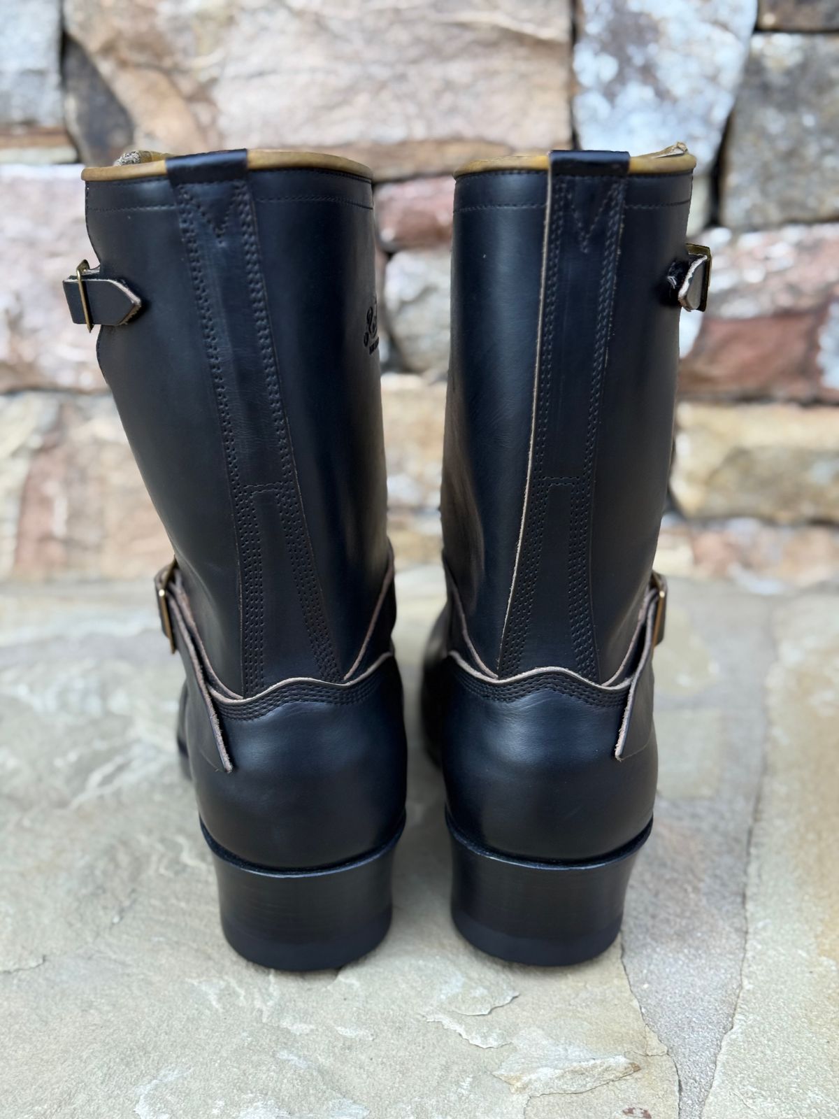 Photo by nathanjcreel on October 1, 2025 of the Role Club Engineer Boots in Horween Black Chromexcel Horsehide.