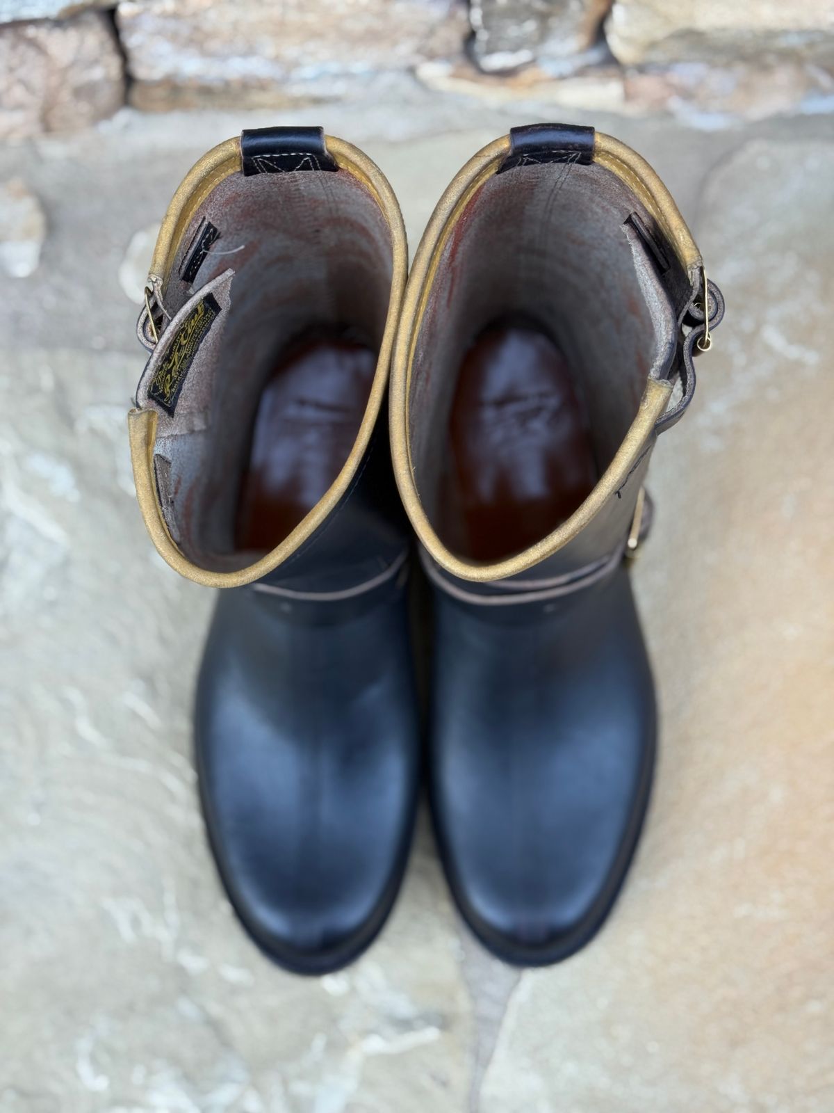 Photo by nathanjcreel on October 1, 2025 of the Role Club Engineer Boots in Horween Black Chromexcel Horsehide.