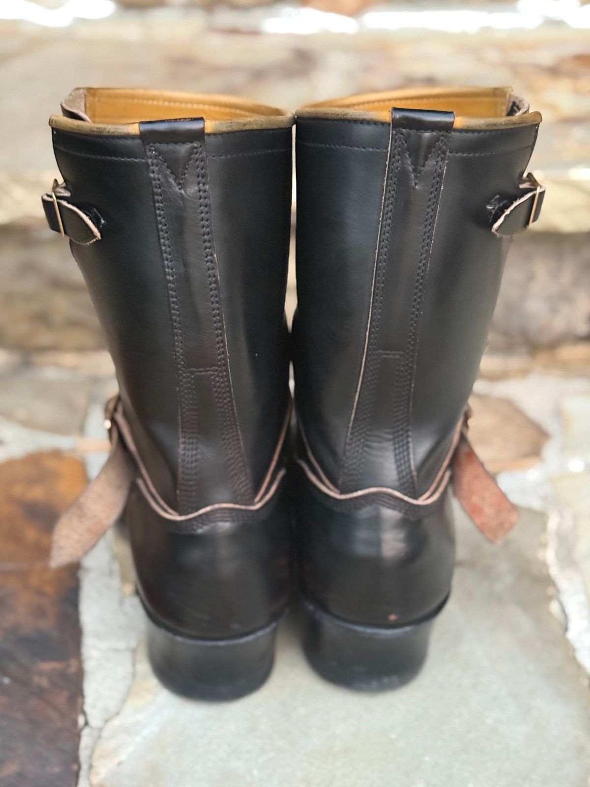 Photo by nathanjcreel on November 4, 2025 of the Role Club Engineer Boots in Horween Black Chromexcel Horsehide.