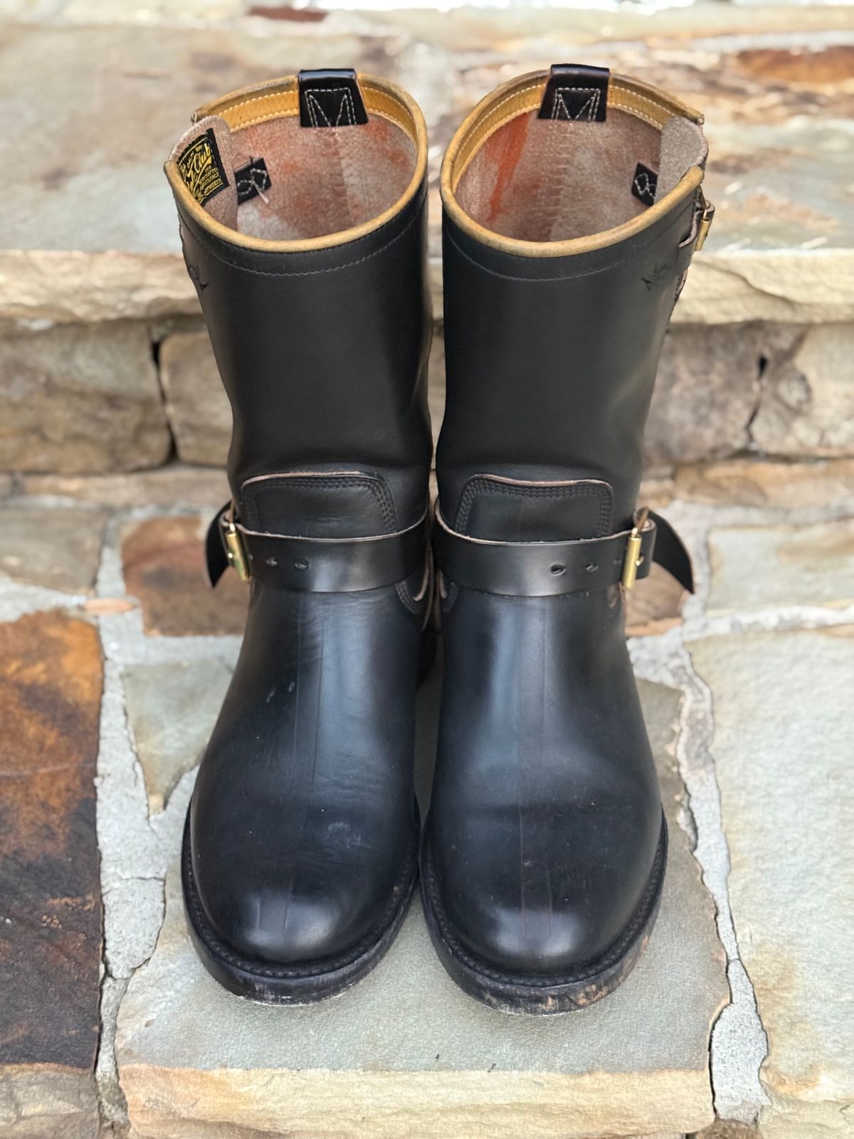 Photo by nathanjcreel on November 4, 2025 of the Role Club Engineer Boots in Horween Black Chromexcel Horsehide.